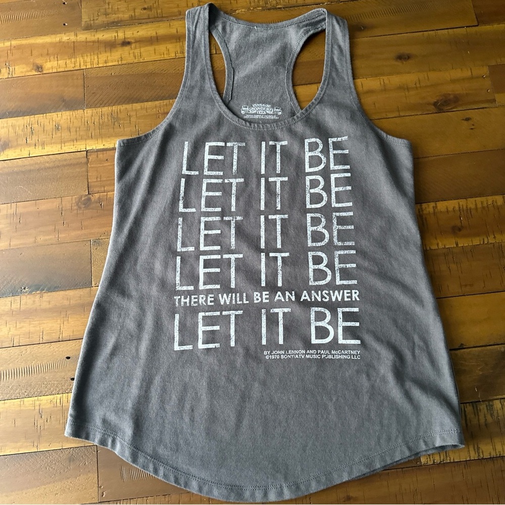 Vintage Concert Tees JOHN LENNON Let It Be Racerback Gray Tank Top sz L